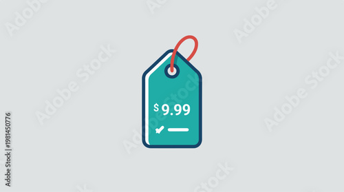 Teal price tag icon label.