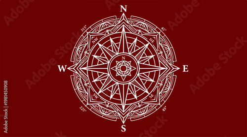 Vintage Compass Navigation Symbol.