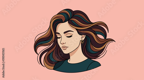 Woman with long brown hair.