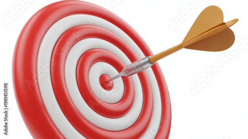 A vibrant target with a yellow dart piercing its center Vector