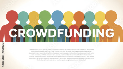 Colorful balloons spelling out crowdfunding campaign concept Vector