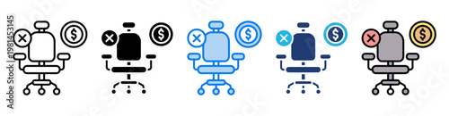 No job icon set multiple style collection