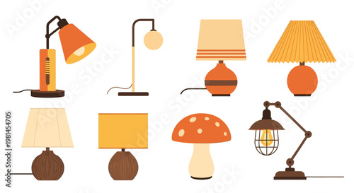 Retro Desk Lamps Collection: Vintage Style Table Lights, Mid-Century Modern Design