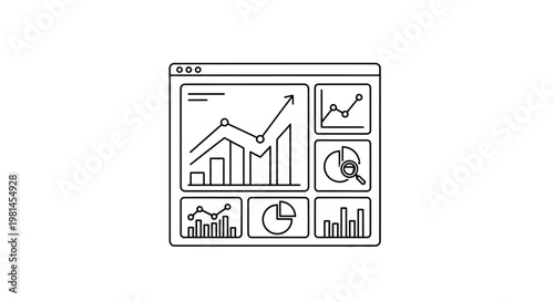 Dashboard Analytics: Business Growth Charts and Graphs on Screen