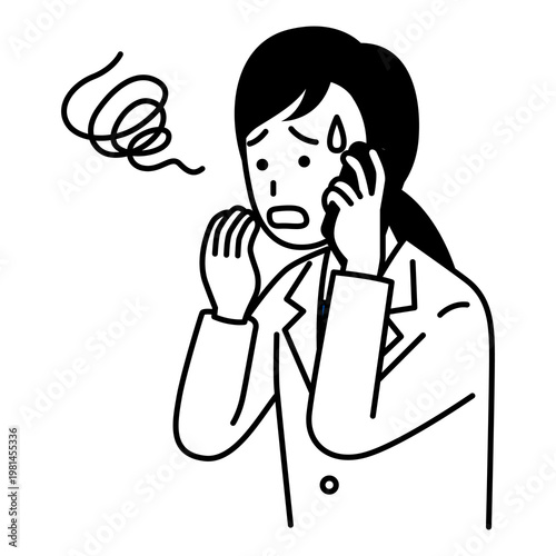 スマホでの会話で困っている女性医師