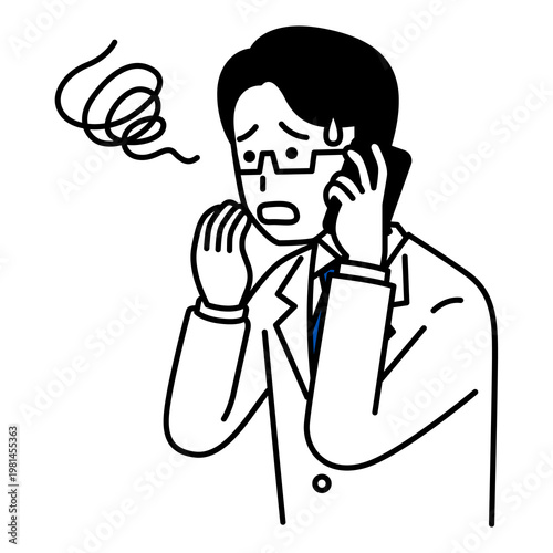 スマホでの会話で困っている男性医師