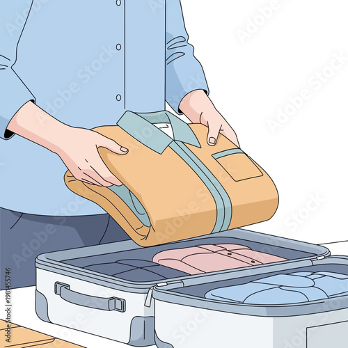 Packing Clothes For A Trip.