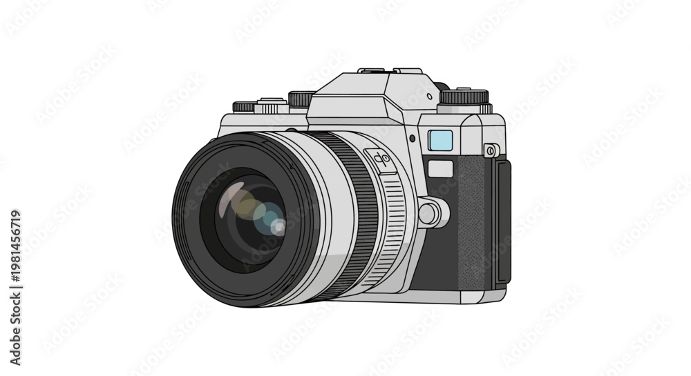 Fototapeta premium Digital Camera Body with Lens Attached.