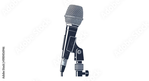 Professional Microphone On Stand Closeup.