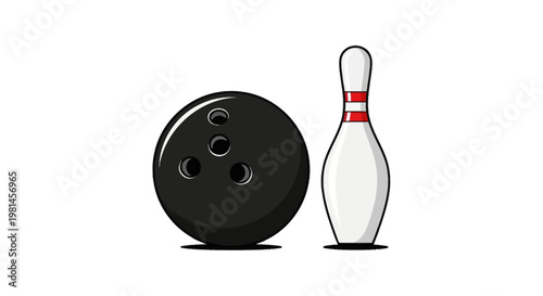 Bowling Ball and Single Pin.