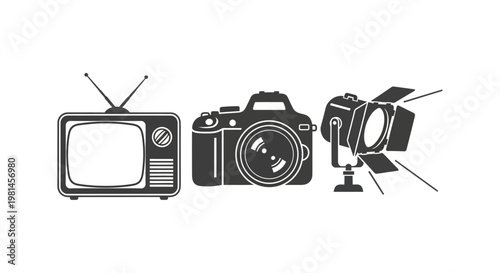 Television camera and film equipment.