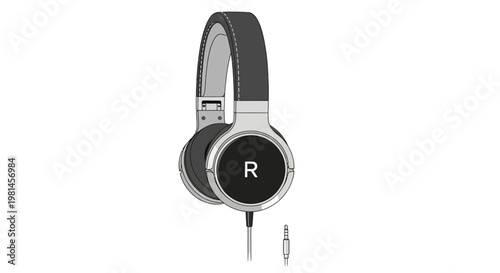 Black and silver over ear headphones.