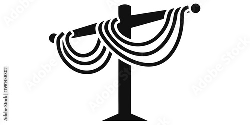 Abstract graphic post with draped fabric design minimalist illustration abstract decoration creative background silhouette backdrop structure artistic composition geometric isolated