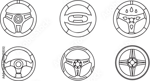 Collection of military icons in outline style for design and web use, featuring army equipment and personnel symbols.