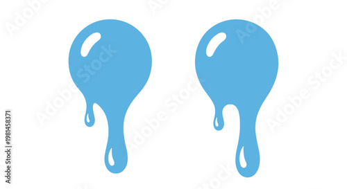 Photos Blue Droplets with Tears Effect