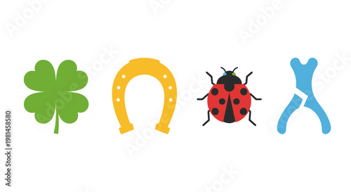 Four Leaf Clover, Horseshoe, Ladybug, Wishbone: Symbols of Good Luck