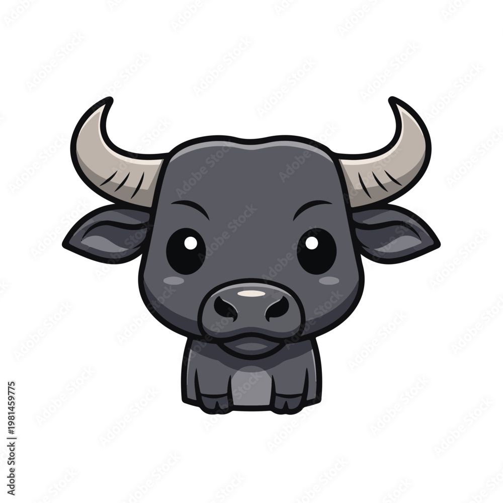 Fototapeta premium bull buffalo on white background