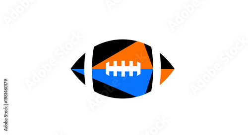 Abstract American Football Design with Geometric Shapes and Colors.