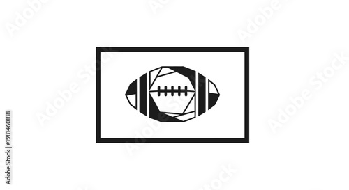 Abstract American Football Emblem Geometric Design.