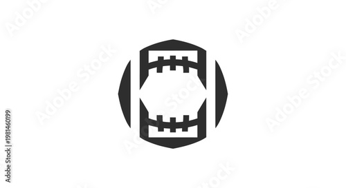 Abstract American Football Symbol Icon Graphic.