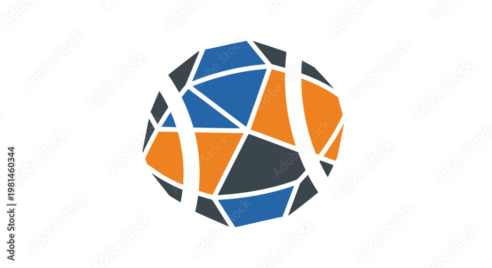 Obraz premium Abstract Geometric Sphere Network Connection Concept.