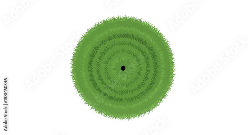 Abstract Green Circular Pattern with Central Black Dot.