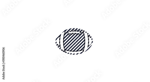 American Football Ball with Diagonal Stripes Pattern.
