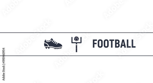 American Football Elements - Cleats and Goalpost.