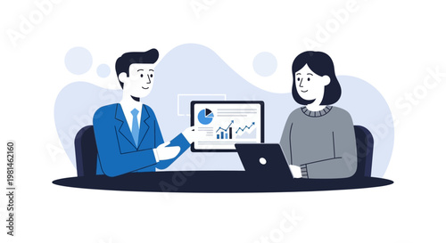 Business People Discussing Data Chart.