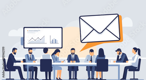 Business People Discussing Email.