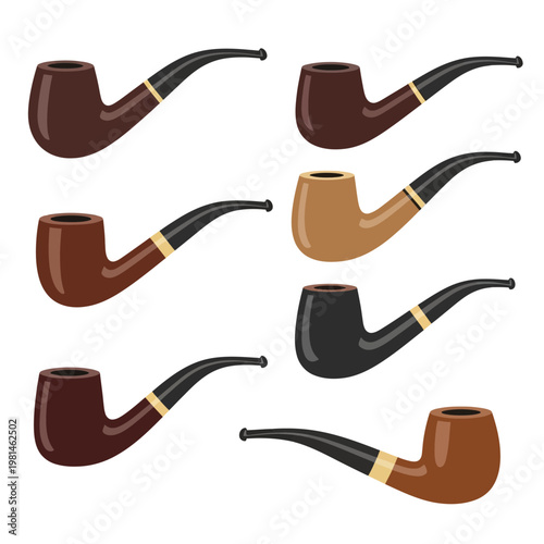 Collection of Vintage Tobacco Pipes, Classic Smoking Accessories, Various Colors
