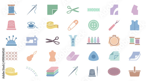 Professional dressmaking and sewing supplies collection for fashion design