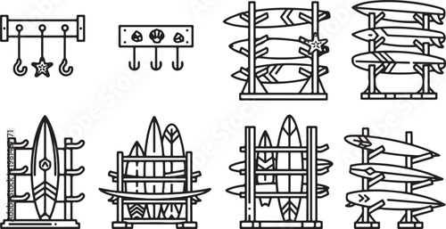 Historical illustrations of various musical instruments and mechanical devices Vector