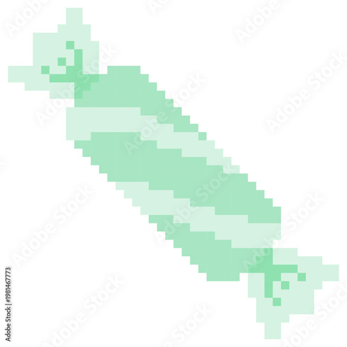 Mint Pixel Wrapped Candy Vector Cute 8 Bit Retro Sweet Illustration