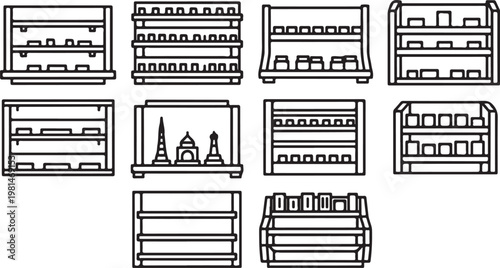 Illustrations of various architectural house floor plans and designs Vector
