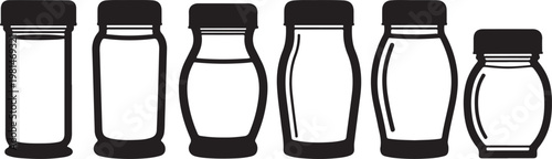 Black rectangular handbags with contrasting handles in a row Vector