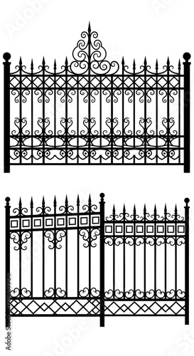 Ornate Wrought Iron Fence and Gate Designs, Decorative Metalwork, Classic Exterior Elements