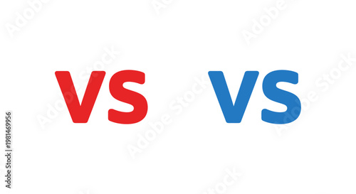 Red VS Blue Versus Symbol Comparison, Competition, Choice, Opposition