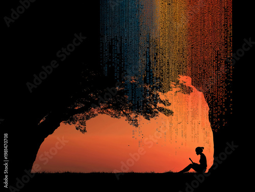 Books forming puzzle to reflect how literacy completes the storyq