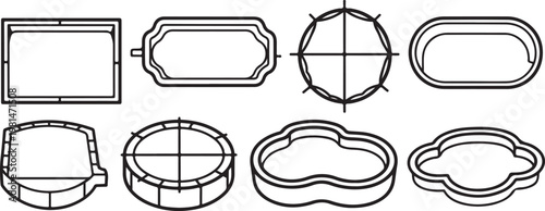 Transformation of a square and rectangle through geometric rotation and twisting Vector