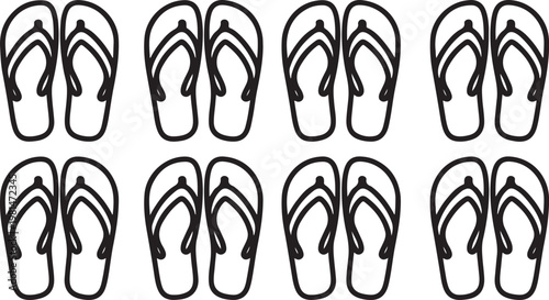 A collection of stylized shoe prints arranged in a grid pattern Vector