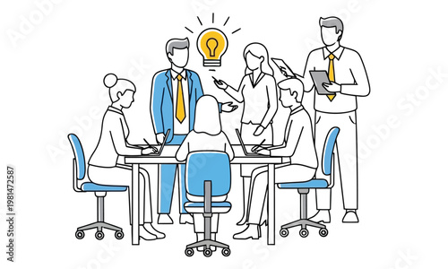 Business team having a meeting and brainstorming new ideas in the office