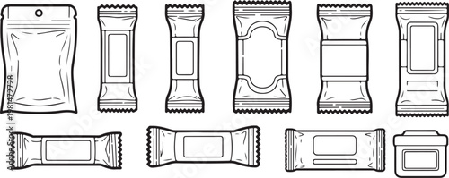 Illustrations of various door designs including traditional and modern styles Vector