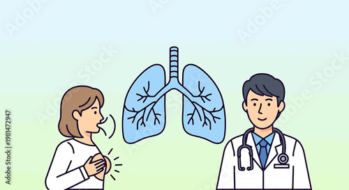 Doctor examining patient's lungs, respiratory health concept, medical checkup