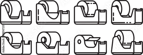 A sequence of simple line drawings showing the evolution of a light bulb design Vector