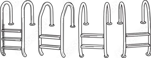 A collection of classic wooden chairs with woven seats Vector