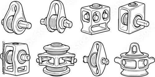 Decorative vintage style vases with intricate floral and geometric patterns Vector