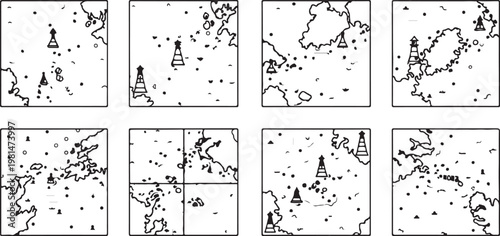 Abstract ink wash drawings showcasing fluid forms and organic shapes Vector