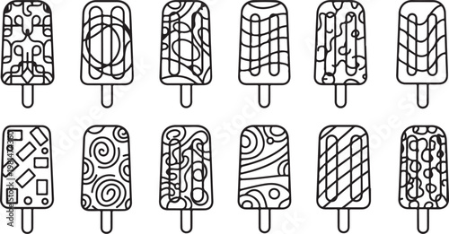 Black and white sketches of various brain structures and sections Vector