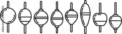 Minimalist wireframe chairs in a row with rounded backrests Vector